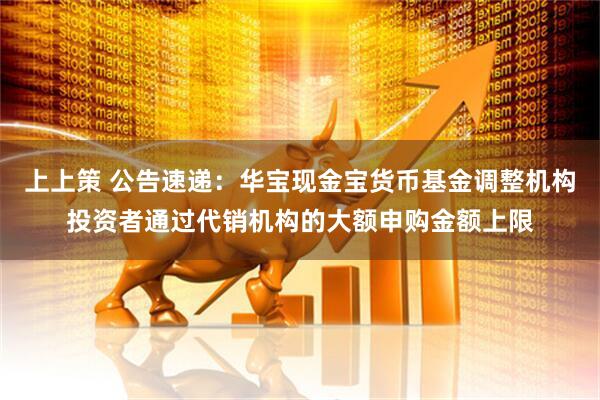 上上策 公告速递：华宝现金宝货币基金调整机构投资者通过代销机构的大额申购金额上限