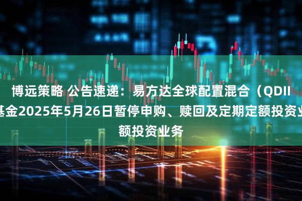 博远策略 公告速递：易方达全球配置混合（QDII）基金2025年5月26日暂停申购、赎回及定期定额投资业务