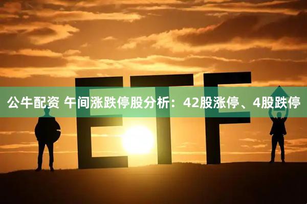 公牛配资 午间涨跌停股分析：42股涨停、4股跌停